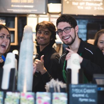 Starbucks - a group of people standing behind a counter - Coffee & Tea Near Me - Oakville, Ontario Starbucks - a group of people standing behind a counter - Coffee & Tea Near Me - Oakville, Ontario