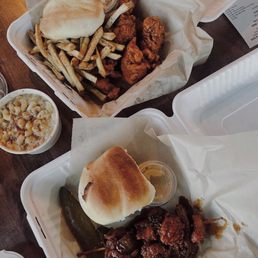 Tender Bites (Nashville Dry) and the Chicken Pickle Stick (sweet & spicy). Tender Bites (Nashville Dry) and the Chicken Pickle Stick (sweet & spicy).