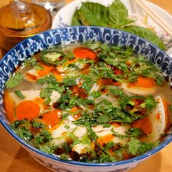 Panda Pho & Boba House - Roasted chicken breast Pho Soup, chili oil is personal choice