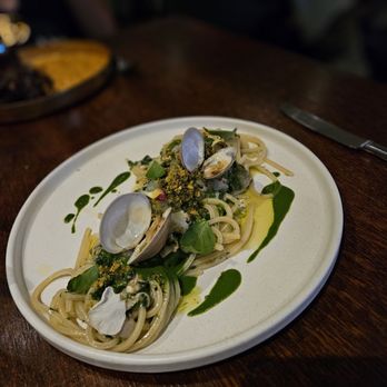 dōma - Spaghetti with raw langoustine and clams - Italian Near Me - Miami, Florida