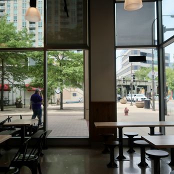 Big Wig Tacos  - Looking out towards Church St. from their airy dining space. - Mexican Near Me - Evanston, Illinois