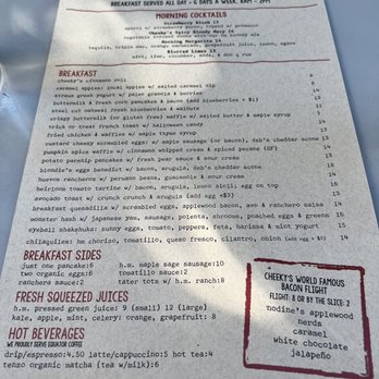 Cheeky's - Weekly menu - Breakfast & Brunch Near Me - Palm Springs, California Cheeky's - Weekly menu - Breakfast & Brunch Near Me - Palm Springs, California