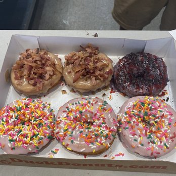 Duck Donuts - Bacon maple, blueberry glazed and strawberry sprinkles. - Donuts Near Me - Jacksonville, Florida