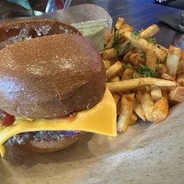 Smash Burger and Cajun Fries Smash Burger and Cajun Fries