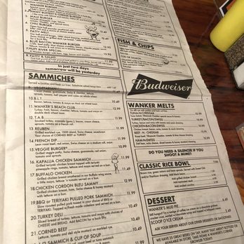 Wanker's Corner - The menu. - American Near Me - Wilsonville, Oregon Wanker's Corner - The menu. - American Near Me - Wilsonville, Oregon