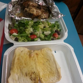 Nicky's The Real McCoy - Their delicious grecian chicken, (dark meat) they always serve it with garlic bread, fries and salad. My gf likes all salad. - Greek Near Me - Chicago, Illinois Nicky's The Real McCoy - Their delicious grecian chicken, (dark meat) they always serve it with garlic bread, fries and salad. My gf likes all salad. - Greek Near Me - Chicago, Illinois