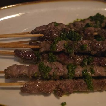Bar Gabi - Lamb skewers, you can't see the layer of chimchurri sauce on the bottom-- highly recommend - American Near Me - Hazel Park, Michigan Bar Gabi - Lamb skewers, you can't see the layer of chimchurri sauce on the bottom-- highly recommend - American Near Me - Hazel Park, Michigan