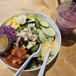 3Natives - Cobb Salad and Pink Dragon Smoothie. Yum!