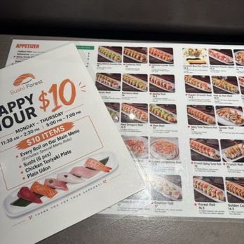 Sushi Forest - HAPPY HOUR MENU - Sushi Bars Near Me - Hawaiian Gardens, California
