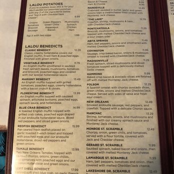 LaLou - Menu as of 9-15-2018 - Breakfast & Brunch Near Me - Mandeville, Louisiana