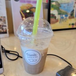 Salted caramel and cream iced latte