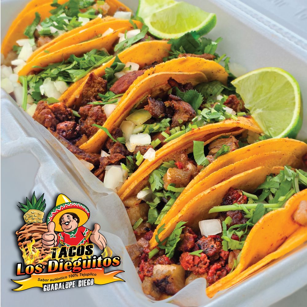 Food from Tacos Los Dieguitos