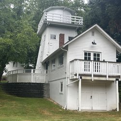 Heritage Park - White wood historic building