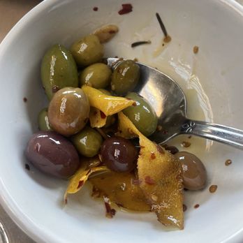 Love & Salt - Marinated Olives - seasoned and served warm , half portion already started enjoying ! - Italian Near Me - Manhattan Beach, California