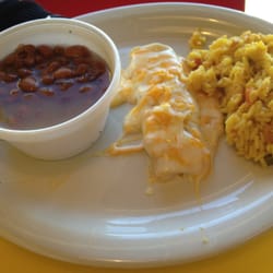 Fuzzy's Taco Shop - Combo plate with cheese enchilada (soft taco not shown)