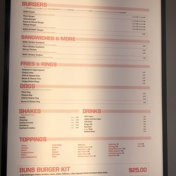 BUNS Burger Shop - Full menu - Burgers Near Me - San Juan, Puerto Rico