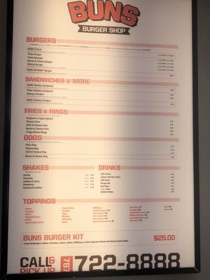 Menu photo 2 BUNS Burger Shop San Juan, PR