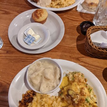 Cracker Barrel Old Country Store - Chicken Cheddar Broccoli with dumplin's and Mac n' cheese for me, chicken fried steak, mashed potatoes and Mac n' cheese for her. - Breakfast & Brunch Near Me - Forest Park, Ohio Cracker Barrel Old Country Store - Chicken Cheddar Broccoli with dumplin's and Mac n' cheese for me, chicken fried steak, mashed potatoes and Mac n' cheese for her. - Breakfast & Brunch Near Me - Forest Park, Ohio