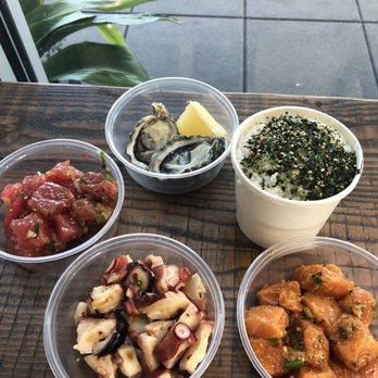 Seattle Fish Guys - Tuna, tako, salmon poke and Kumamoto oysters with bowl of rice to go - Seafood Markets Near Me - Seattle, Washington Seattle Fish Guys - Tuna, tako, salmon poke and Kumamoto oysters with bowl of rice to go - Seafood Markets Near Me - Seattle, Washington