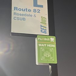 FlixBus - Pick up location signage.