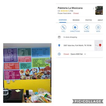 Paleteria La Mexicana - Menu and location - Mexican Near Me - Fort Worth, Texas