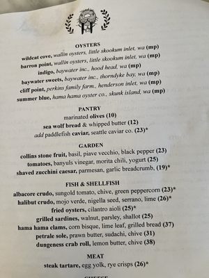Menu photo 1 The Walrus and the Carpenter Seattle, WA Menu photo 1 The Walrus and the Carpenter Seattle, WA