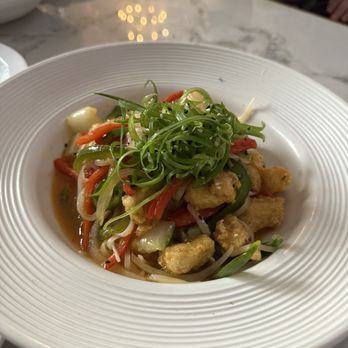 Sugar Factory - Sweet-and-sour chicken on Thai noodles - Desserts Near Me - Jacksonville, Florida Sugar Factory - Sweet-and-sour chicken on Thai noodles - Desserts Near Me - Jacksonville, Florida