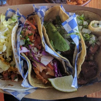 Taco Nano - Left to right: Old El Paso, Sea of Cortez, Skirt Steak Adobo, Al Pastor. - Mexican Near Me - Northfield, Illinois