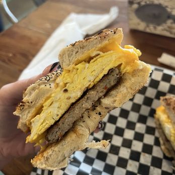 The Southern Grind Coffee House - Sausage eggs and cheese bagel - Sandwiches Near Me - Orange Beach, Alabama
