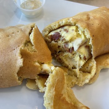 Stacks Pancake - Original Pancake Wrap with mozzarella cheese (instead of American) - Breakfast & Brunch Near Me - Portland, Maine