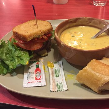 Panera Bread - Mediterranean veggie with broccoli and cheese with Tabasco PAC with mustard - Sandwiches Near Me - Basking Ridge, New Jersey