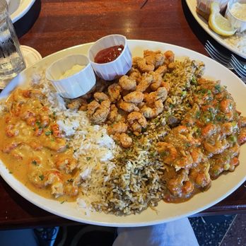 Pappadeaux Seafood Kitchen - Crawfish trio - Crawfish Etouffee, fried crawfish, crawfish in white wine cream - Cajun/Creole Near Me - Grapevine, Texas
