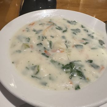 Olive Garden Italian Restaurant - Chicken & Gnocchi. Decent flavor, filling in size. I could only eat 2 bowls of soup and didn't even finish this one. - Italian Near Me - Alabaster, Alabama Olive Garden Italian Restaurant - Chicken & Gnocchi. Decent flavor, filling in size. I could only eat 2 bowls of soup and didn't even finish this one. - Italian Near Me - Alabaster, Alabama
