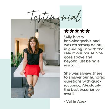 Ally Albert - So grateful for another 5-star review from my awesome sellers! - Real Estate Agents Near Me - Raleigh, North Carolina