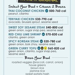 Original Bowl Menu Original Bowl Menu
