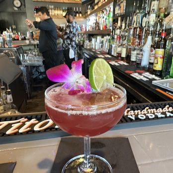 Mercantile Social - This lil drink was just perfect- pommbleu a nice blueberry and pomegranate martini - Tapas/Small Plates Near Me - Alpharetta, Georgia