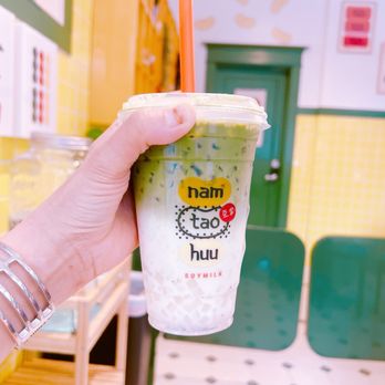 Nam Tao Huu - Soy milk with matcha on top for boosting your energy - Bubble Tea Near Me - Portland, Oregon