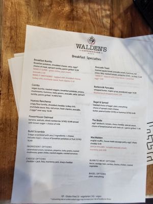 Menu photo 1 Walden's Coffeehouse Reno, NV Menu photo 1 Walden's Coffeehouse Reno, NV