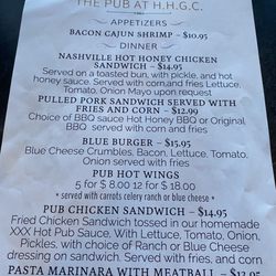 Sammy's Pin High Pub - 9/15/2024: weekly specials menu