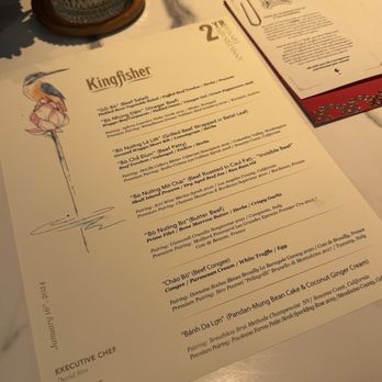 Kingfisher - Menu 2 years anniversary - Vietnamese Near Me - San Diego, California