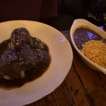 De Mole  - Chicken Mole-- thigh and leg, along with rice and beans - Mexican Near Me - Brooklyn, New York