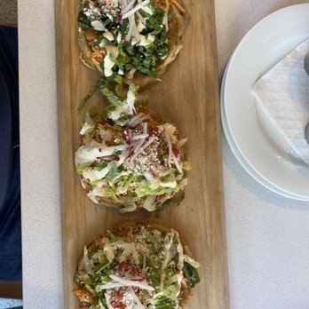 LTC - Sopes, served with two sauces (FYI: sauces not hot, but savory) - Mexican Near Me - Chula Vista, California