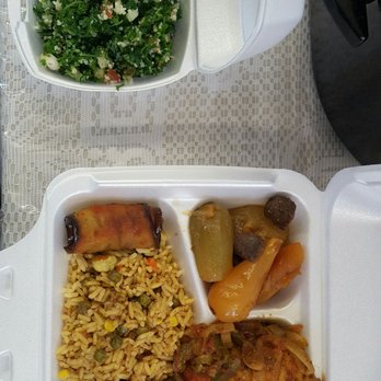 The Cultural Market - A combo platter from Dolma Delight. Highly recommend the beef stuffed eggplant and grape leaves! - Farmers Market Near Me - Fredericton, New Brunswick