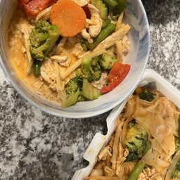 Red curry and drunken noodle Red curry and drunken noodle