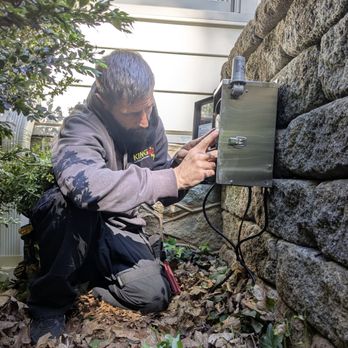 King Electrical Services - Residential electrical fix outdoor lighting Greensboro NC electrician King Electrical Services repairing landscape lighting in Sunset Hills. - Electricians Near Me - Greensboro, North Carolina