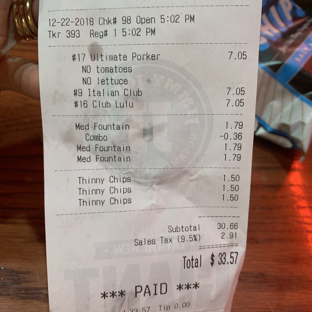 Jimmy John's - They should be ashamed of themselves for charging this price for the crap they served to us. - Delis Near Me - Nashville, Tennessee