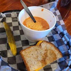 Kamp's 1910 Café - Tomato Basil and grilled cheese.
