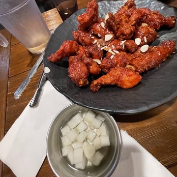 Misoolkwan OC - Pickled Radish next to chicken - Korean Near Me - Buena Park, California