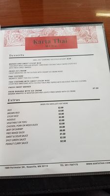 Menu photo 2 Karta Thai Roseville, MN Menu photo 2 Karta Thai Roseville, MN