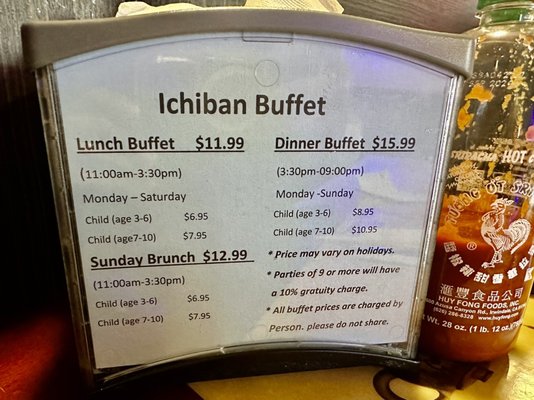 Menu photo 4 Ichiban Buffet Saint Augustine, FL